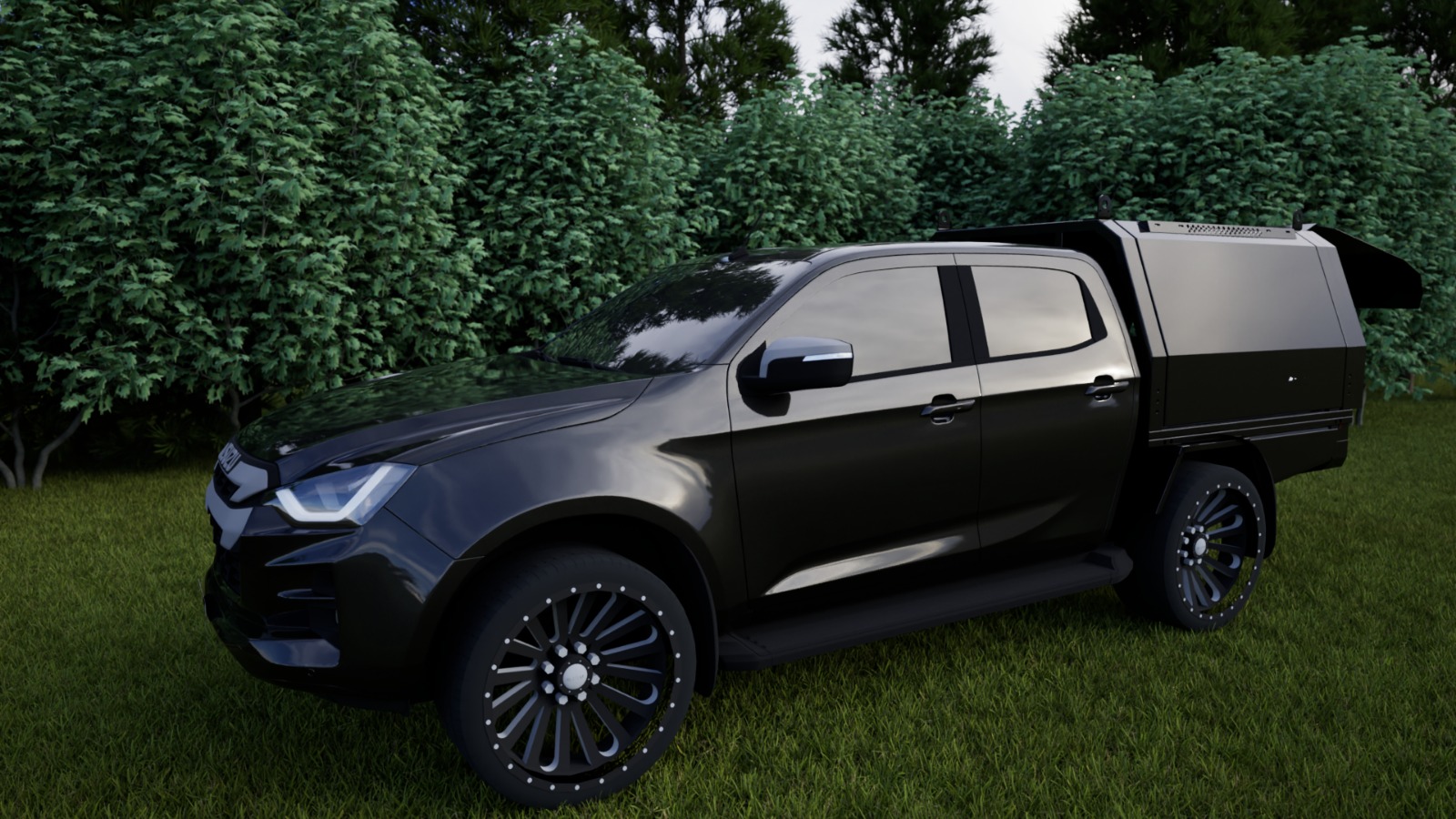 Canopy Isuzu D-Max – aluminiowa zabudowa paki, widok z boku