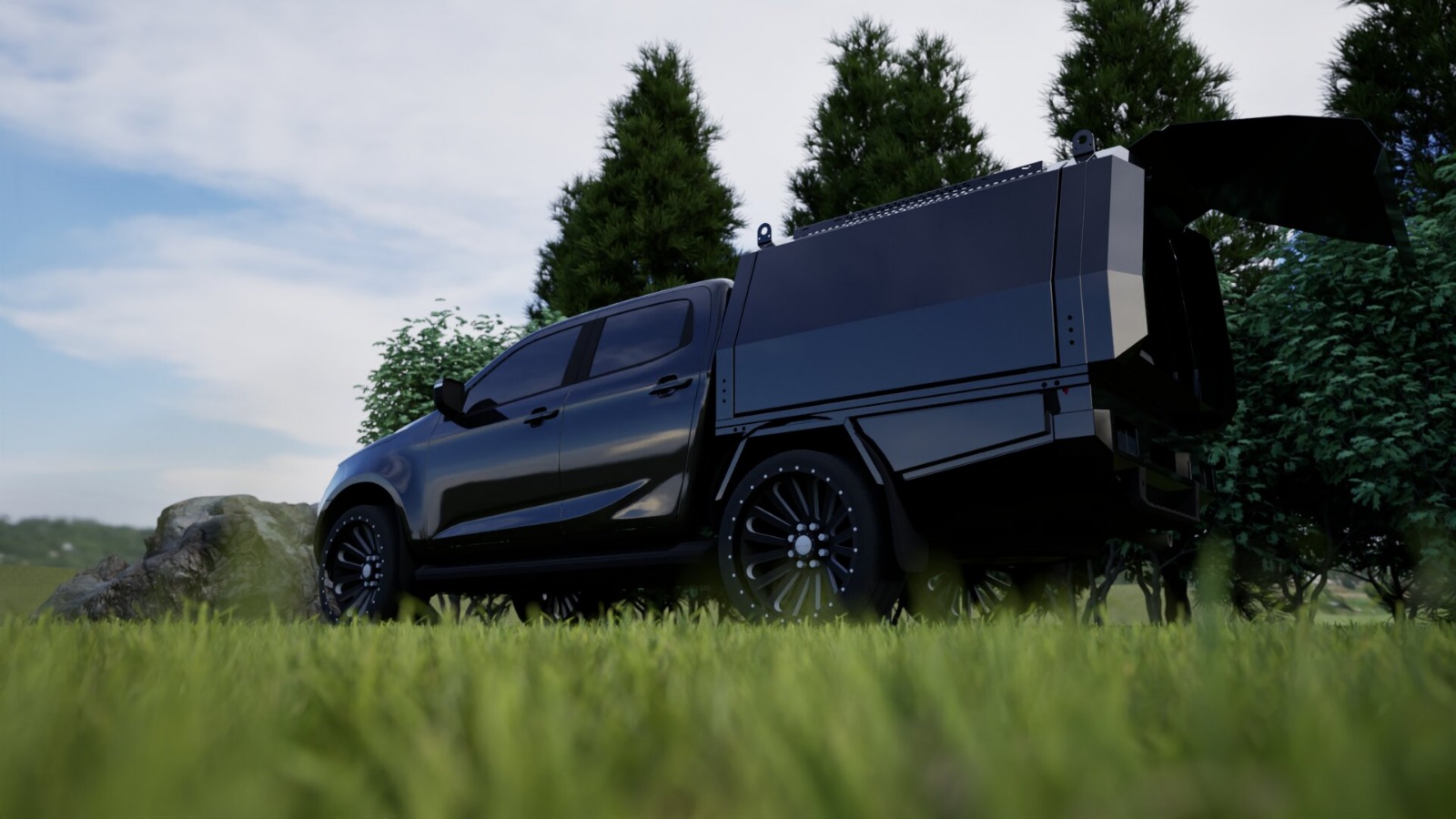 Rama canopy D-Max w fazie montażu