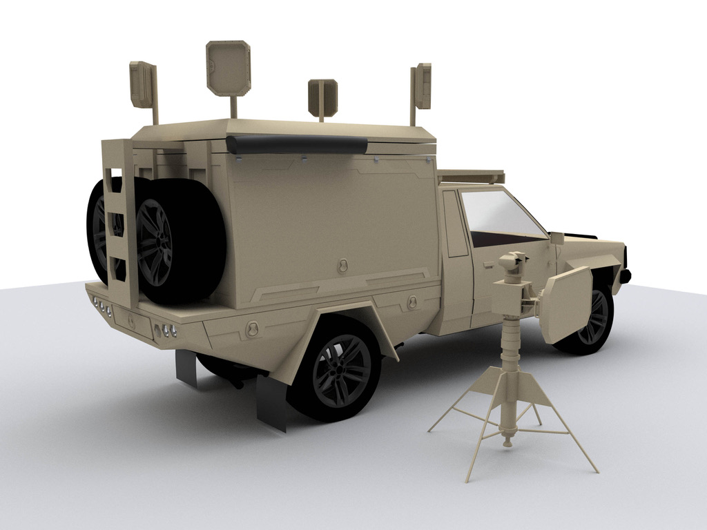 Koncepcja Aliff Defence – mobilne stanowisko operacyjne z rozłożonym systemem antenowym